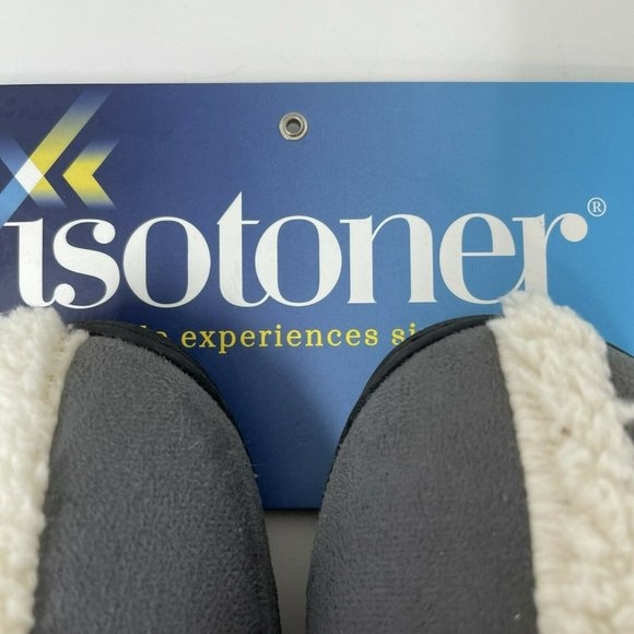 Isotoner Microsuede Heidi Hoodback Comfort Slippers Ash Gray Size S 6.5 to 7 NWT - Picture 5 of 11